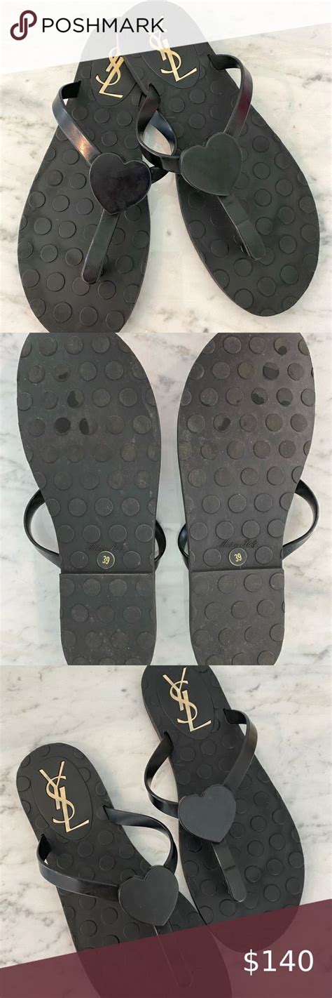 ysl heart flip flops